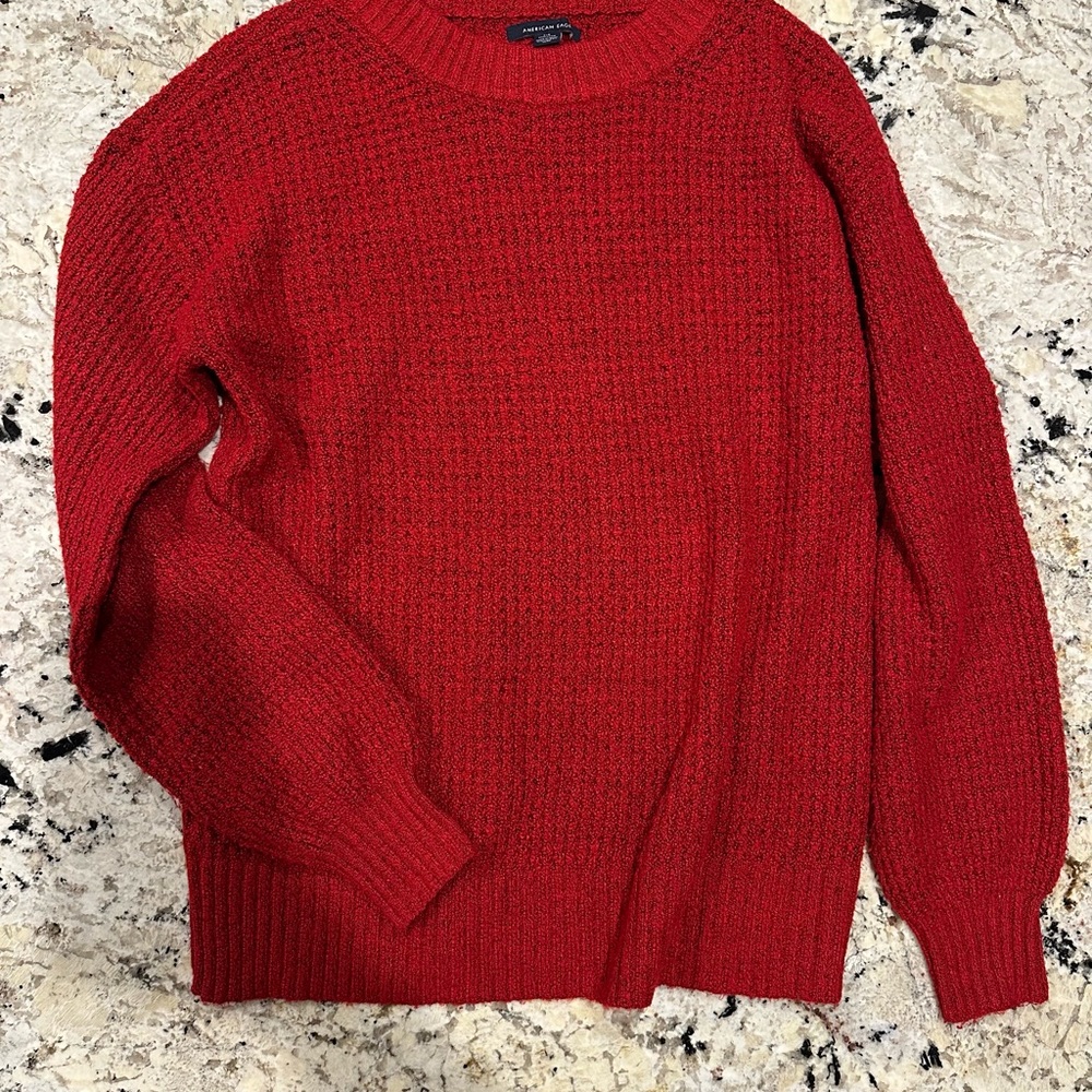 American Eagle Outfitters Red Crewneck Sweater
